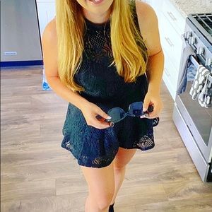 NWT Pink Lily Black Lace Romper - Size M